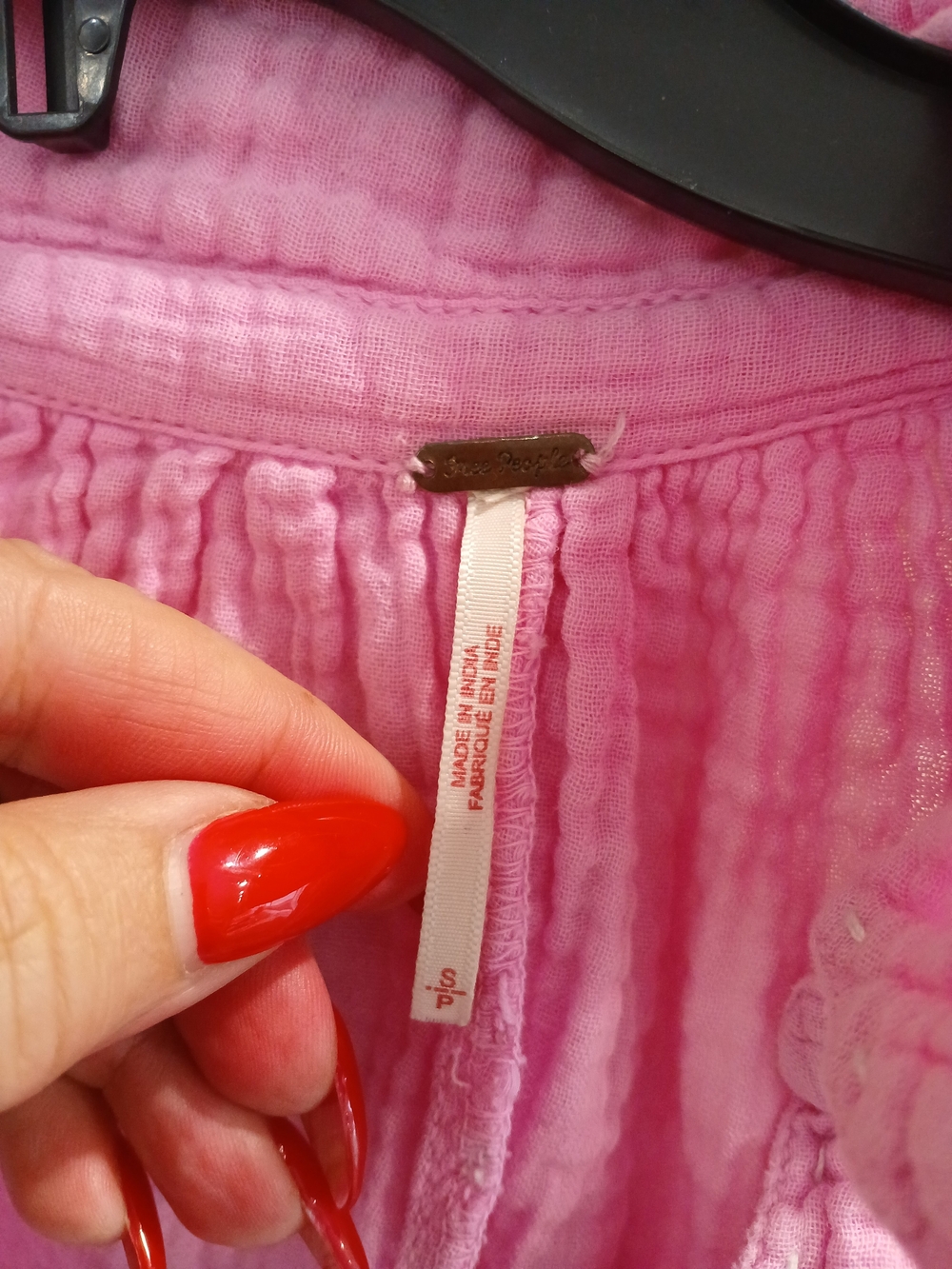 Free People Pink Button-Down Ruffle-Hem Casual Dress - Picture 5 of 6